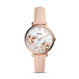JACQUELINE THREE-HAND BLUSH LEATHER WATCH